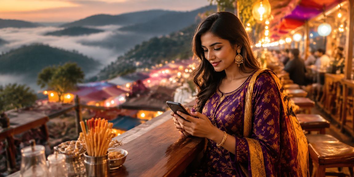 বান্দরবানে রাতের বাজারে মোবাইলে ডিপোজিট বোনাস চেক করছেন একজন ব্যবহারকারী